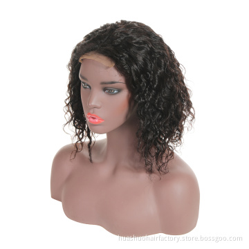 Wholesale Cheapest Malaysian Dark Roots Curly Bob Lace Front Wig Without Synthetic